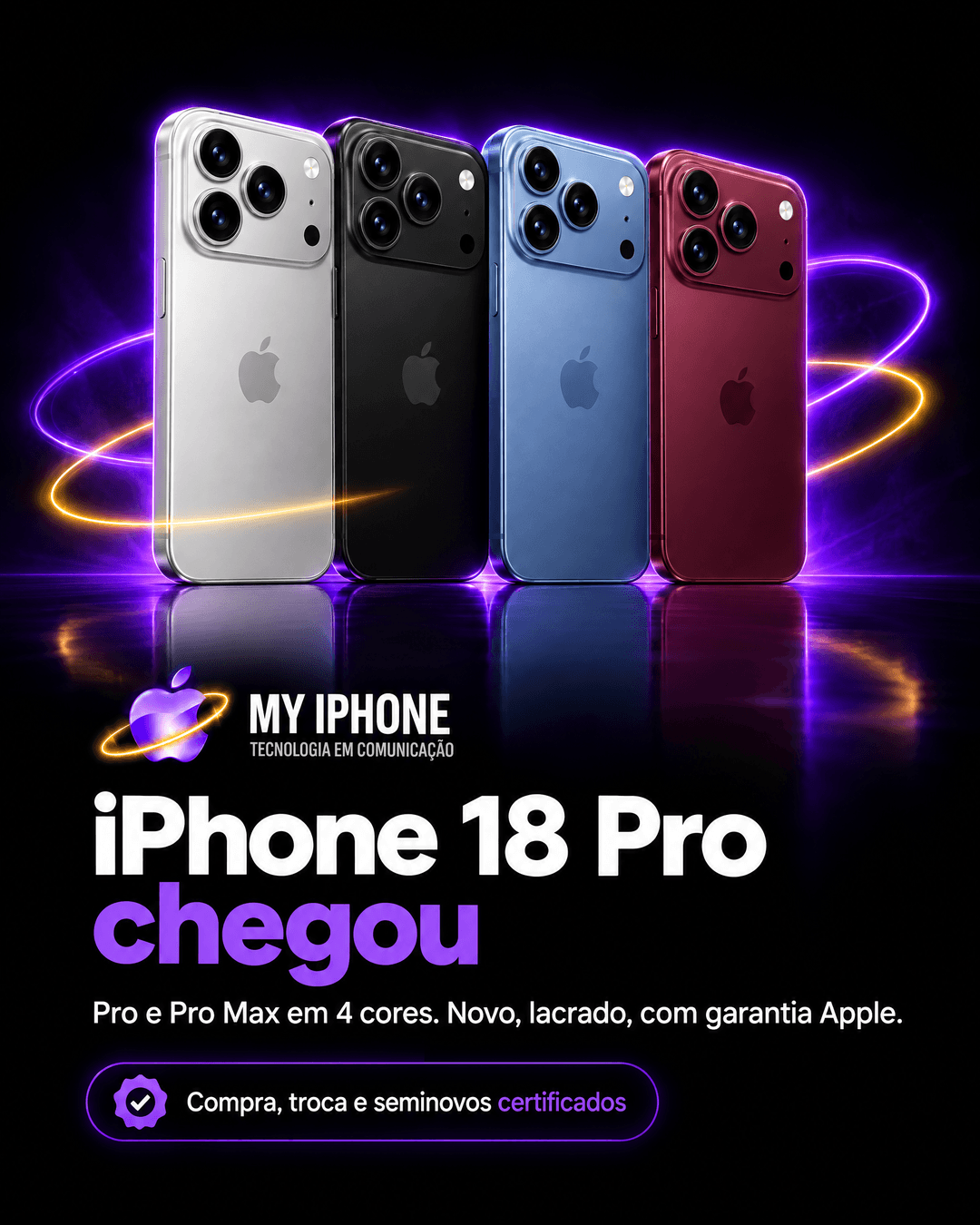 iPhone 18 Pro chegou — Pro e Pro Max em 4 cores, novo e lacrado