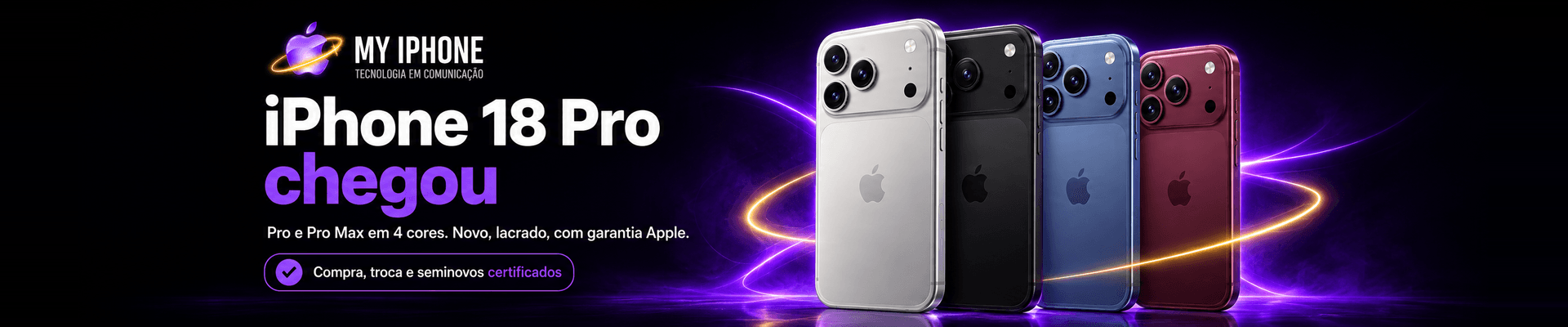 iPhone 18 Pro chegou — Pro e Pro Max em 4 cores, novo e lacrado