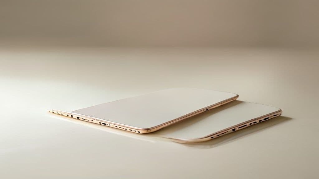 Pessoa segurando um iPhone seminovo, com foco na tela e no design do aparelho.