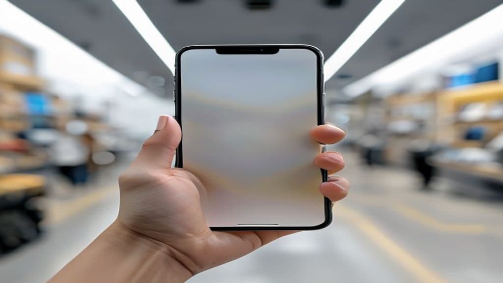 Pessoa segurando um iPhone novo na mão