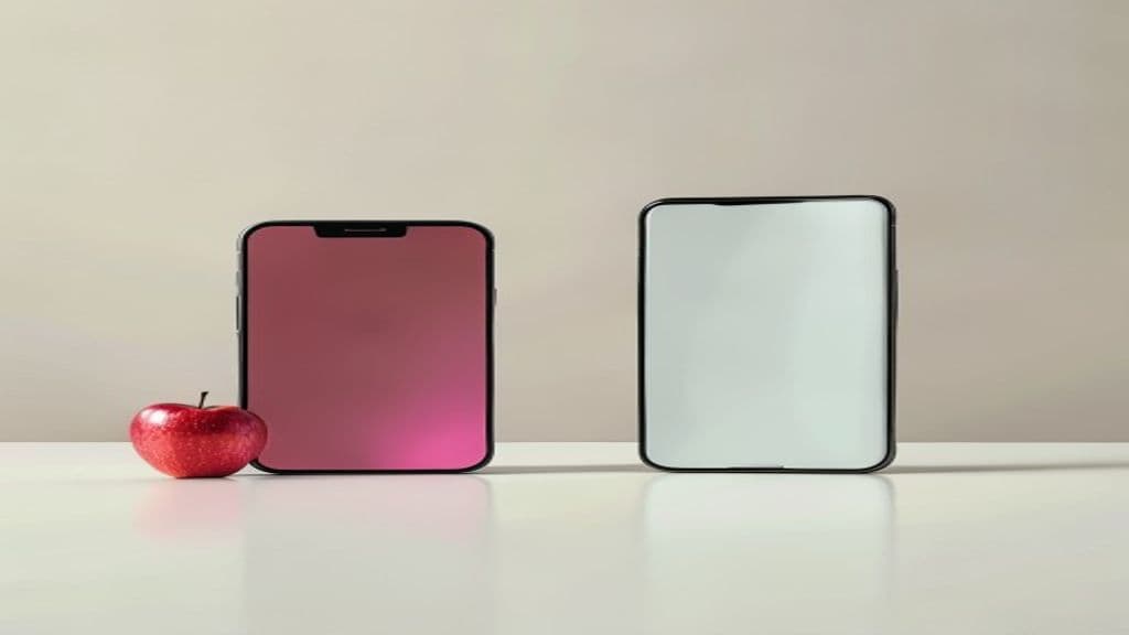 Pessoa segurando dois iPhones, um mais antigo e um mais novo, simbolizando a troca de aparelhos